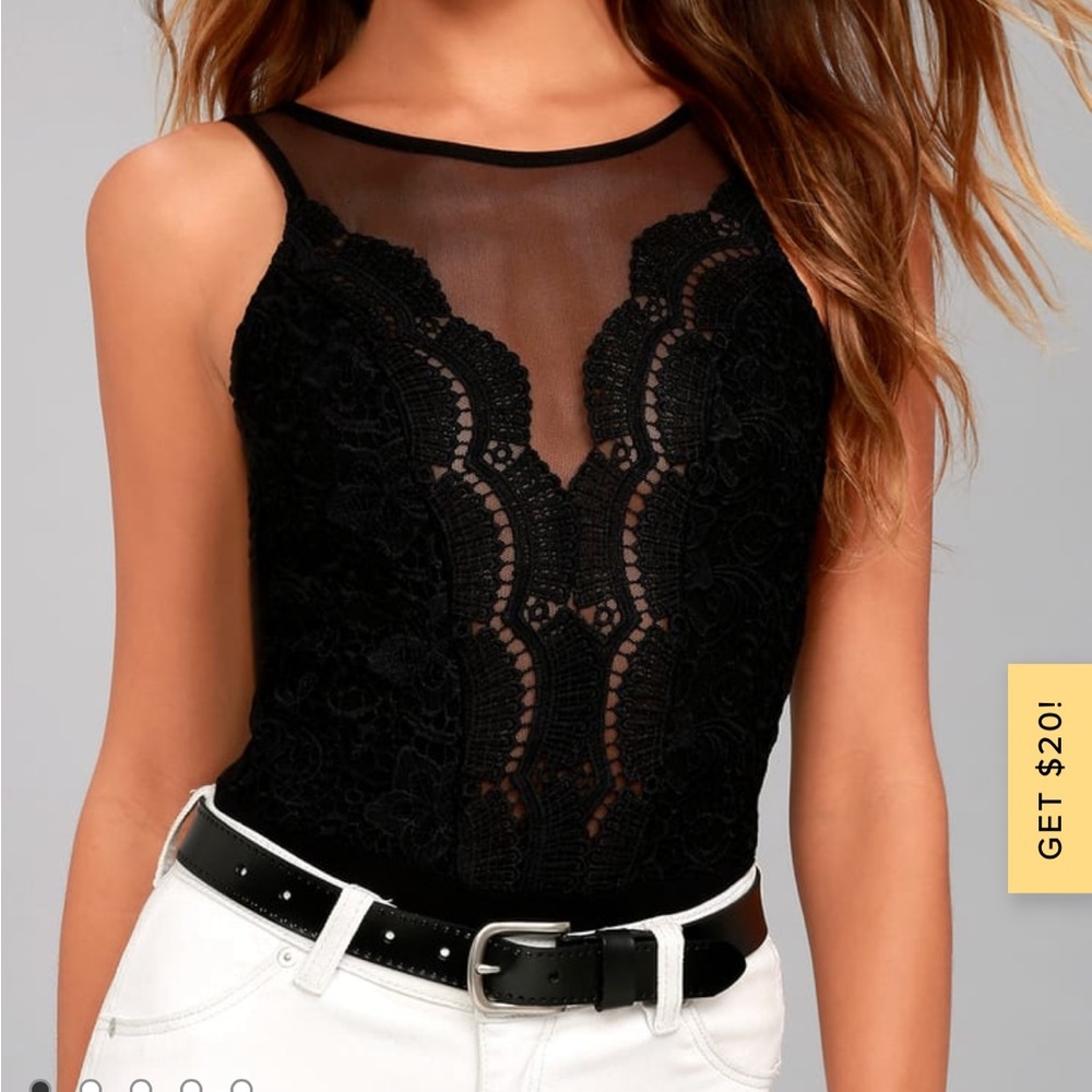 Lulus Black Lace Bodysuit